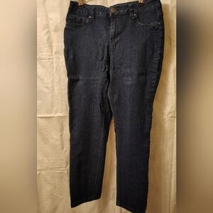 Stretch denim Capri jeans w/BLING accent